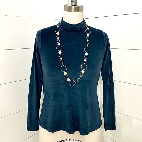 James Perse Ultra Soft Japanese Stretch Velvet Mock Turtleneck Size 0 | XS | NWT - Picture 3 of 12